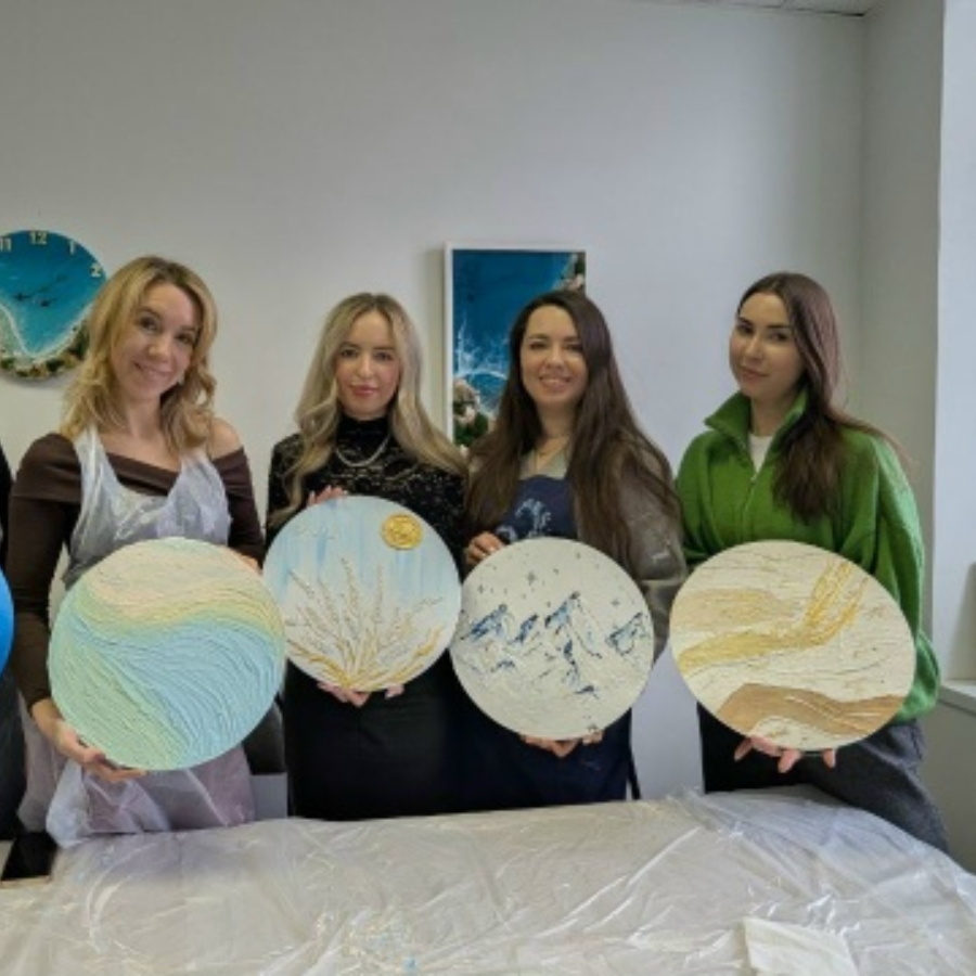 Мастер-класс по текстурным картинам (на круглом холсте 30 см)