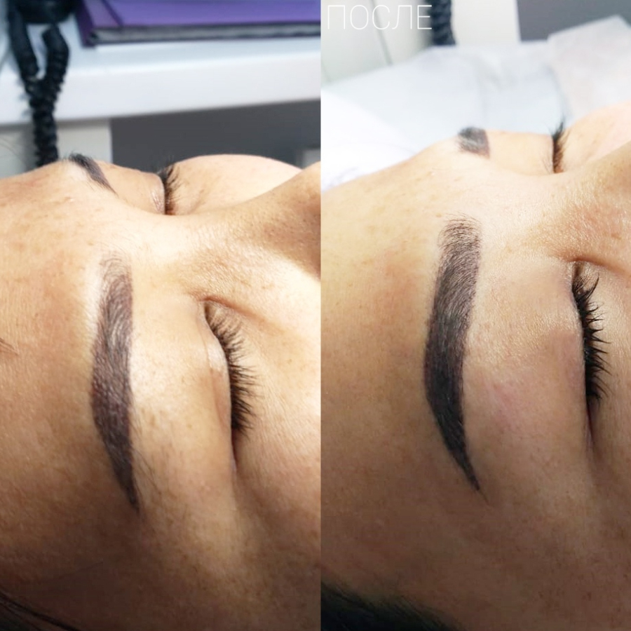 Окрашивание бровей хной 