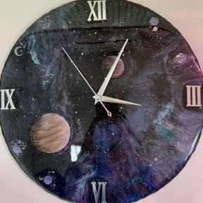 Мастер-класс «Космос» (часы на круглом панно) 50 см для двоих